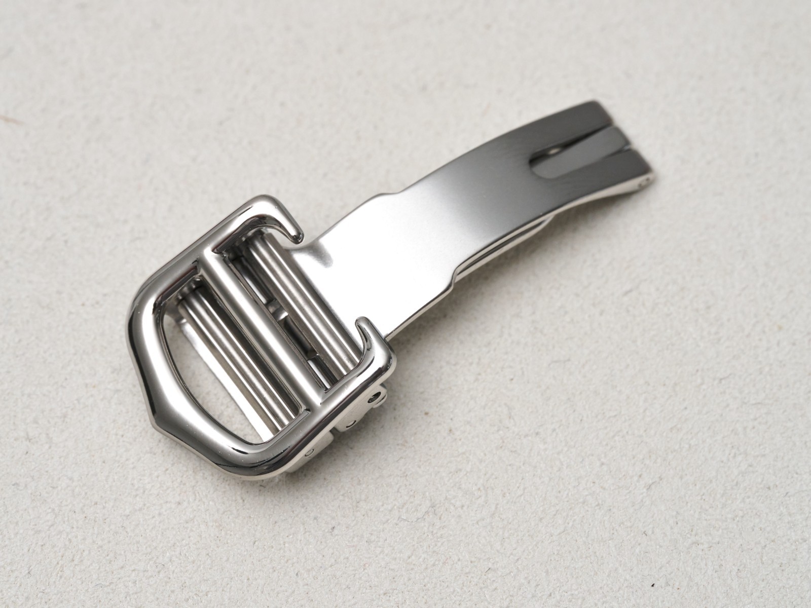 Cartier Deployment Buckle Clasp 14mm Fold Over Push Stainless Steel Genuine