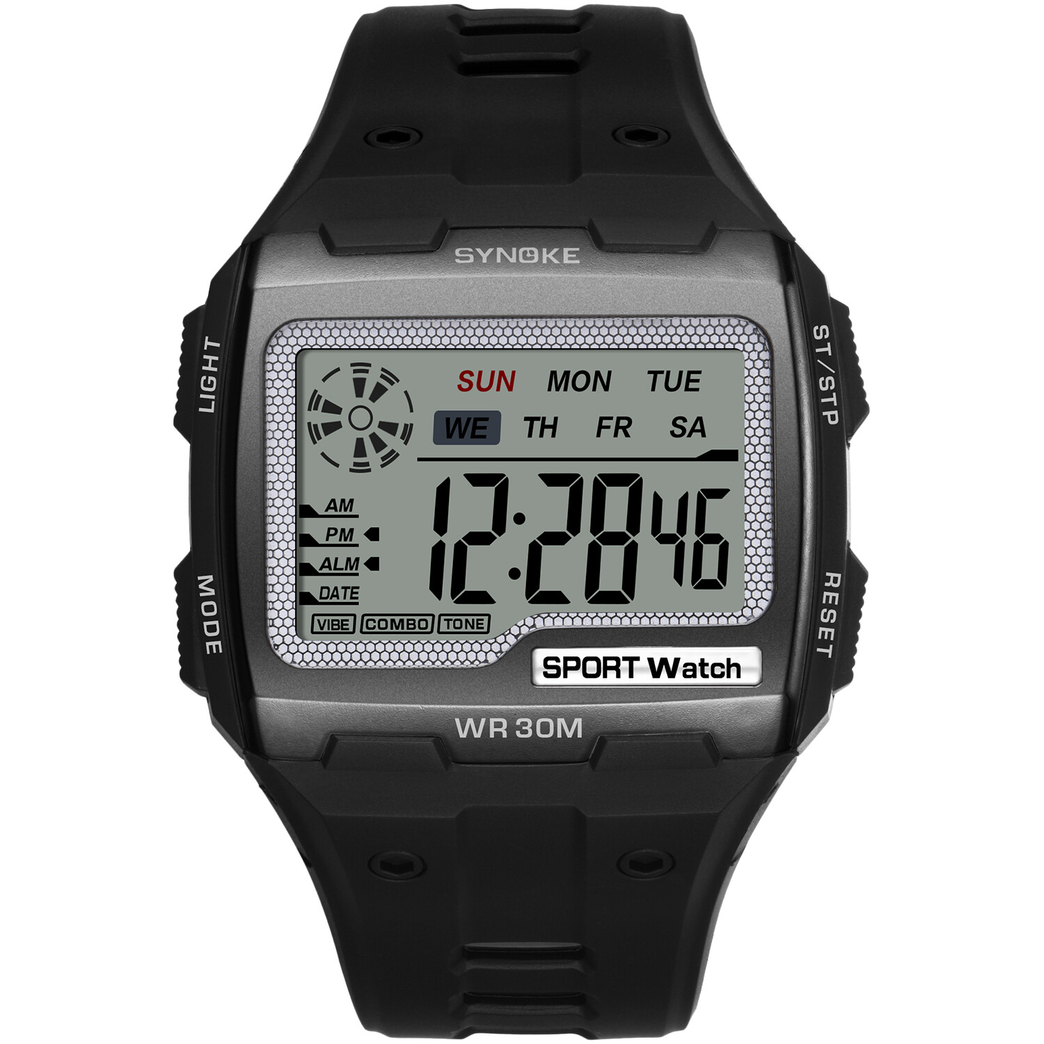 Men’s Digital Sports Watch LED Screen Large Face Military Waterproof Wristwatch