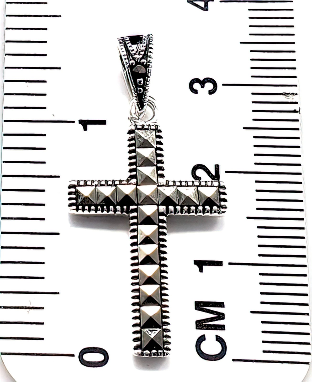 Marcasite Cross Sterling Silver Necklace