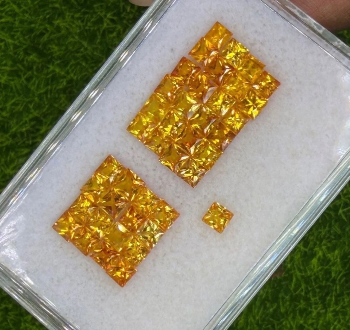 3.5mm 100% natural top quality yellow sapphire princess 60pcs loose gemstone