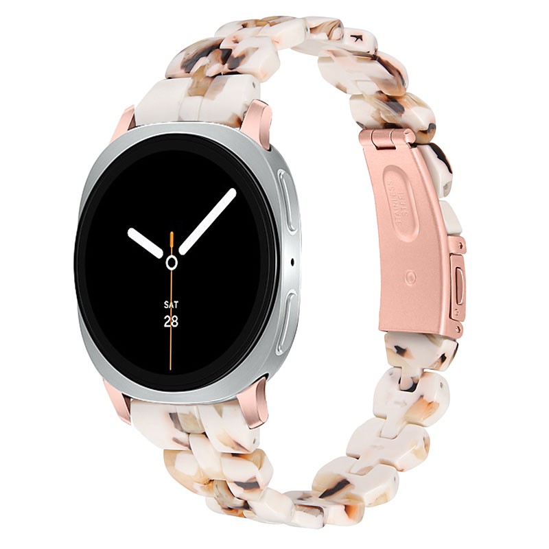For Samsung Galaxy Watch 8/8 Classic Luxury Resin Stainless Steel Watch Band