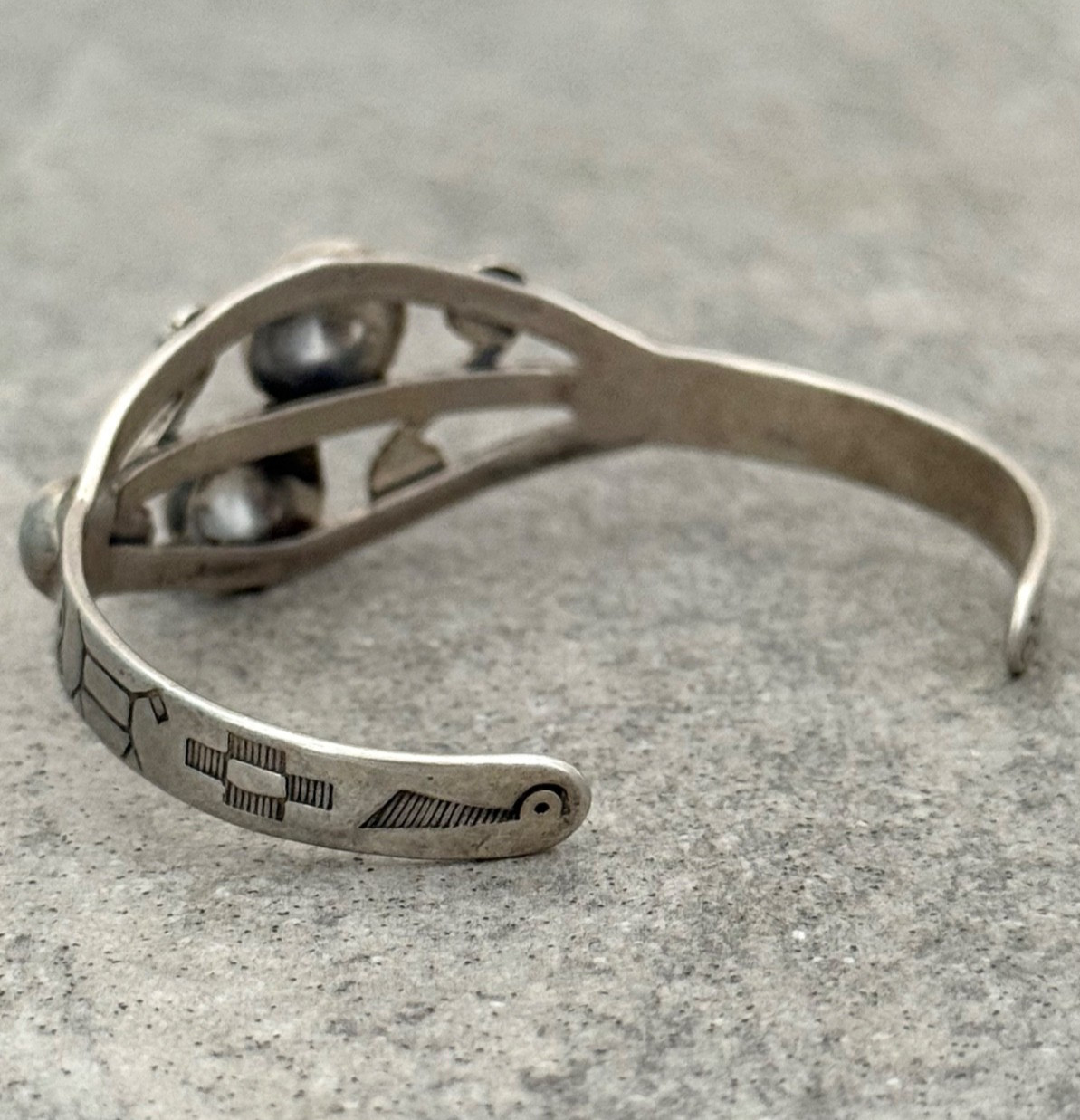 Vintage FRED HARVEY ERA Navajo DOME CONCHO Sterling Silver Bracelet 6.75 in