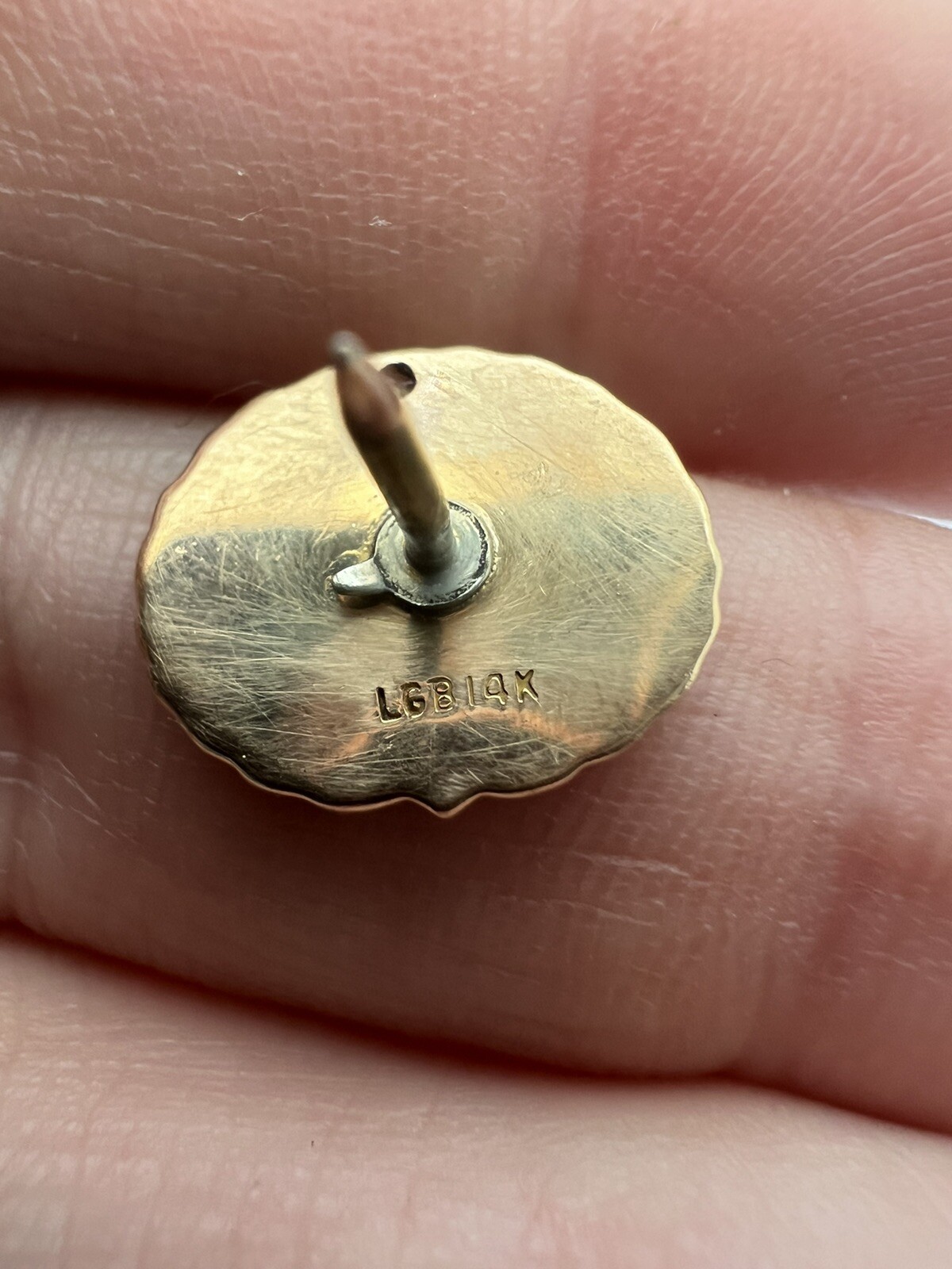 LGB 14k Yellow Gold & Diamond USPA IRA Military Plan Lapel Pin / Tie Tack