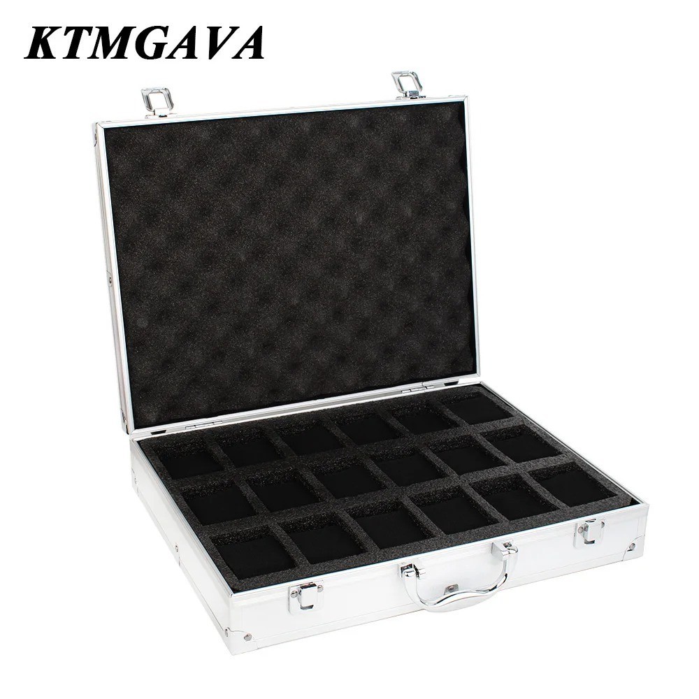 10/12/18 Slots Locking Watch Display Briefcase W/ Anti-Sleek Pads Box Jewellery