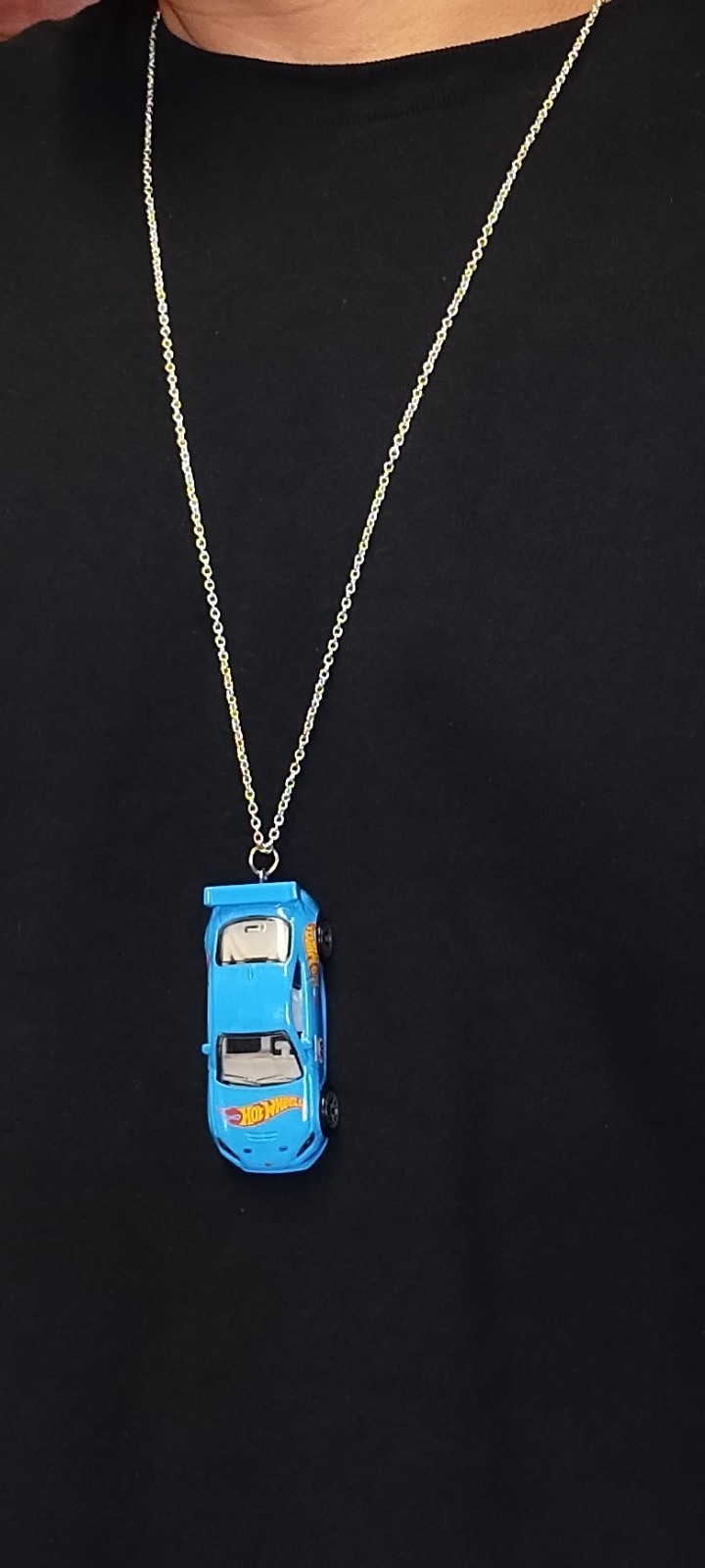 Hot Wheels Necklace Made by Accessories MG On Silver Chain