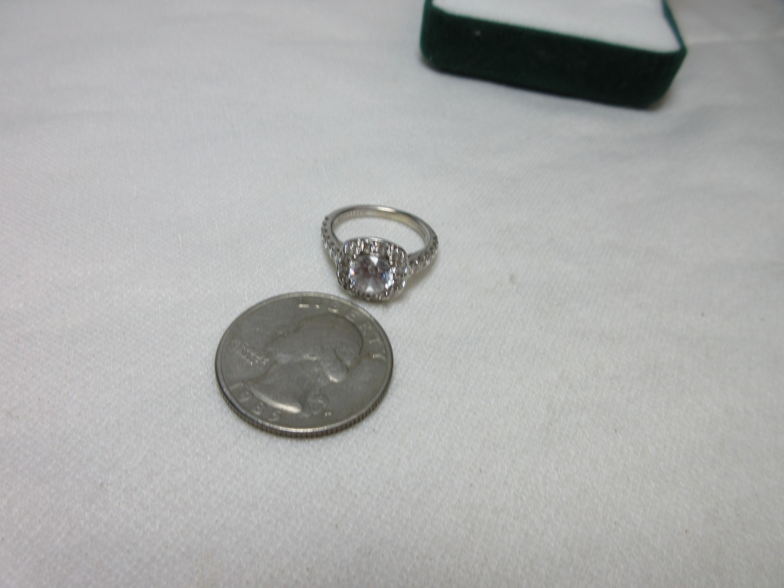 GABRIEL & COMPANY 14K SOLID WHITE GOLD & NATURAL DIAMONDS ENGAGEMENT RING