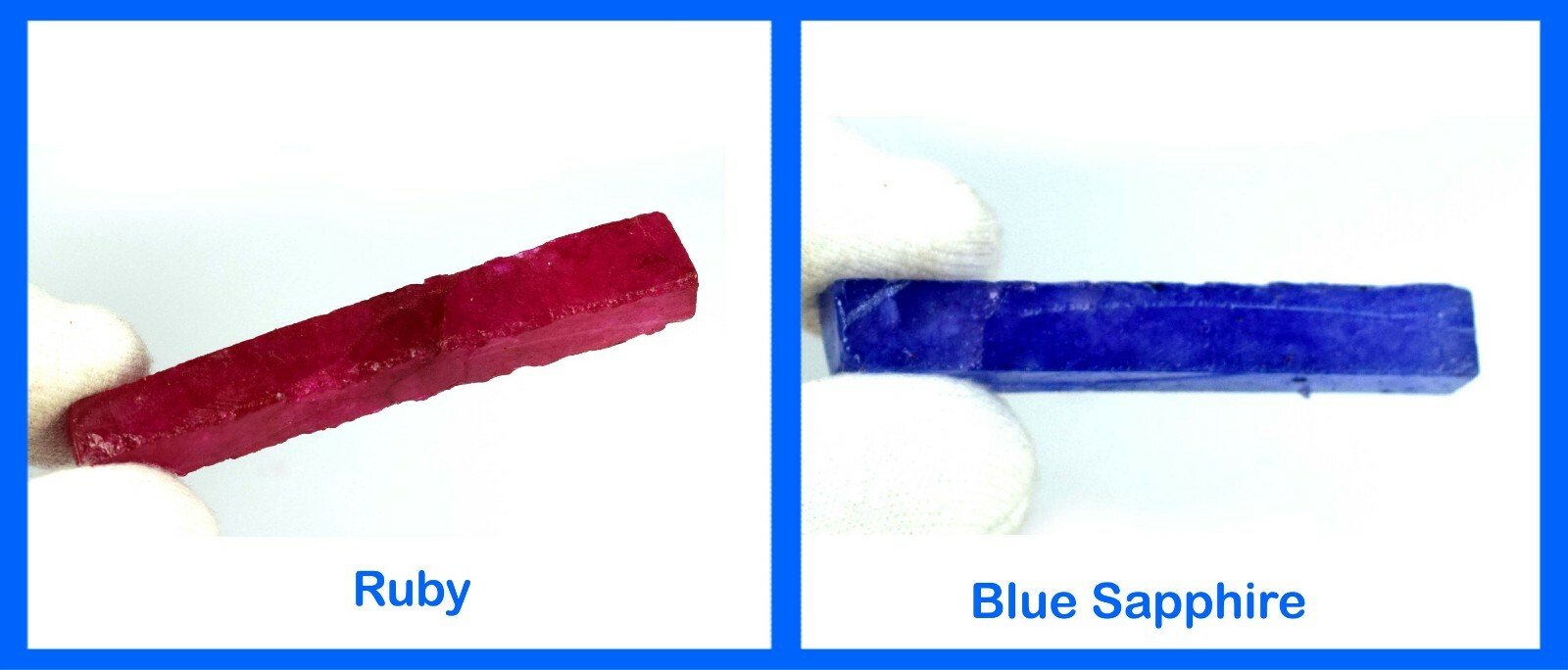 Natural 120 Ct+/65 mm African Ruby & Blue Sapphire Gemstone Slice Rough Pair