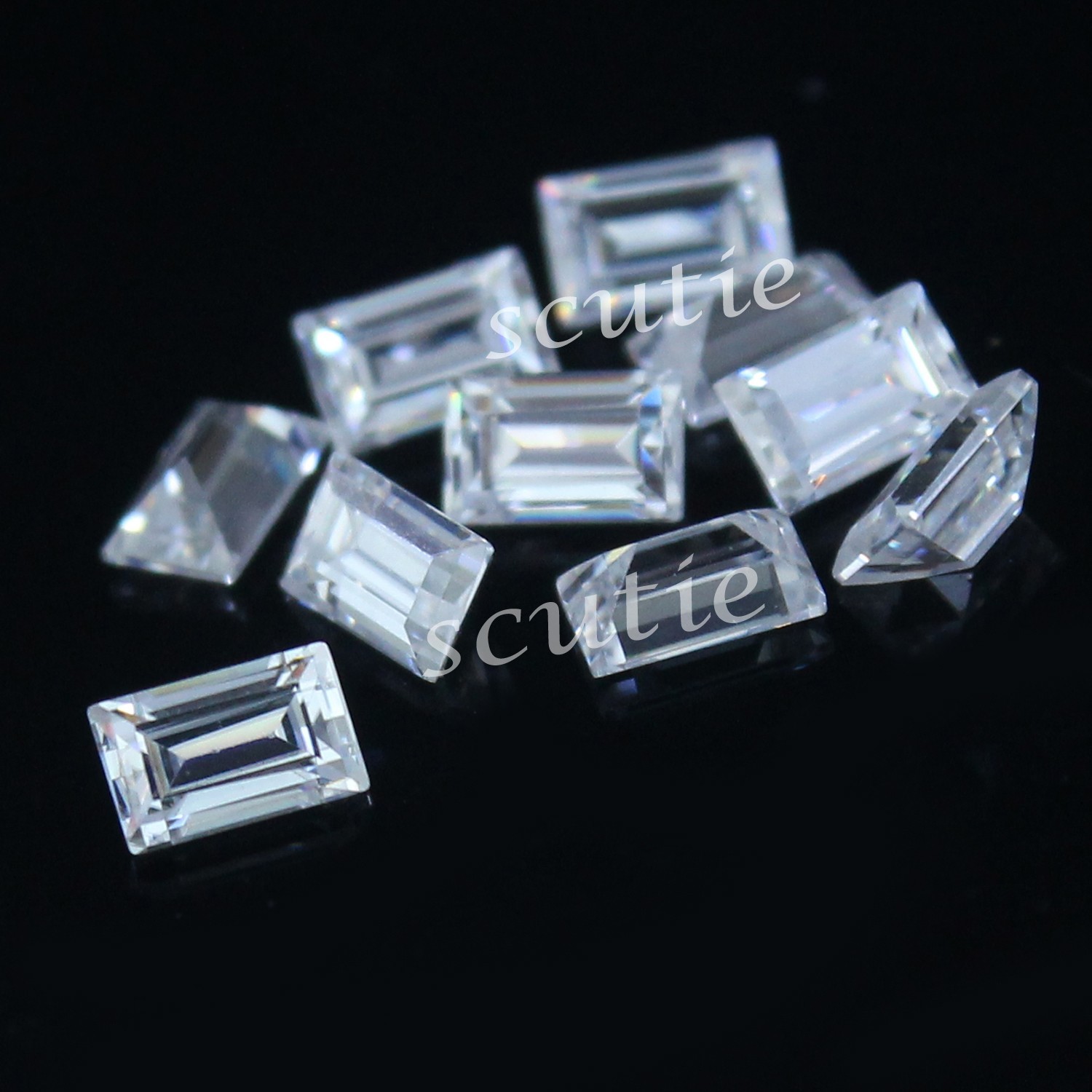 Natural DF Color VVS1 Excellent 1×2 MM Baguette White Clarity Diamond 10 Pcs Lot
