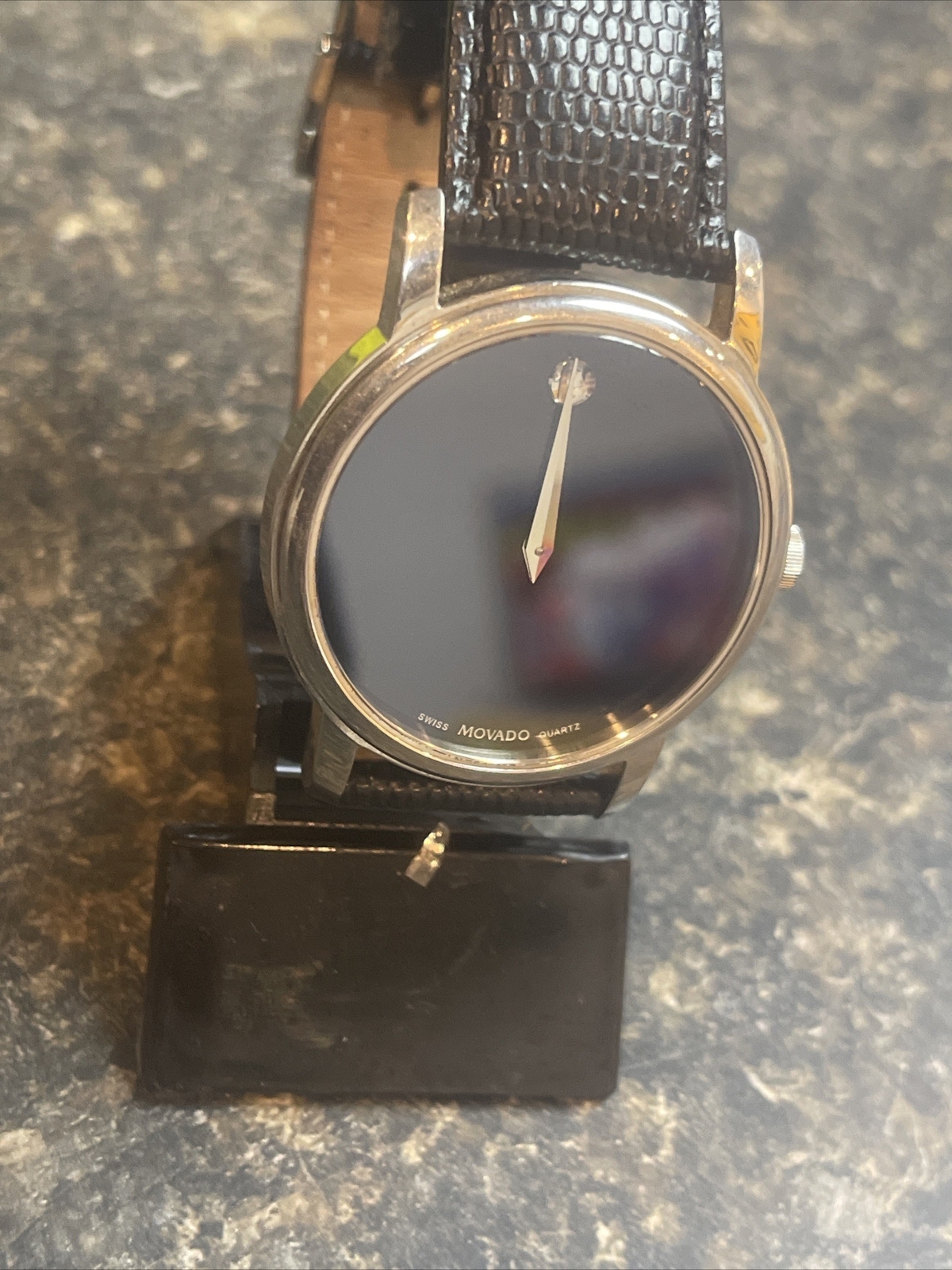 Movado Men’s Museum Black Dial Stainless Steel Watch Retail $695 -Great Deal