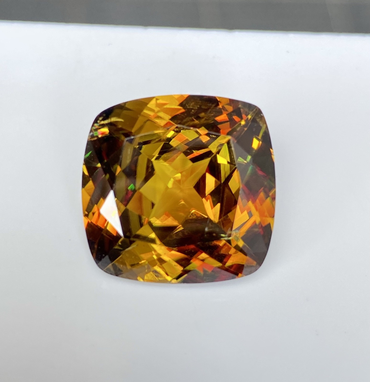 Natural 23.10ct Chrome Sphene, Cushion Cut Large Green Sphene (Titanite), Loose.
