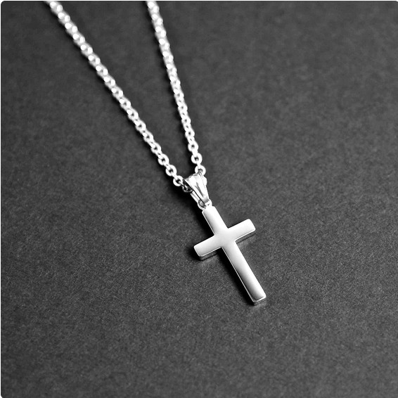SMALL CROSS CHRISTIAN FAITH PRAY Pendant On 22″ 925 Sterling Silver Necklace Men