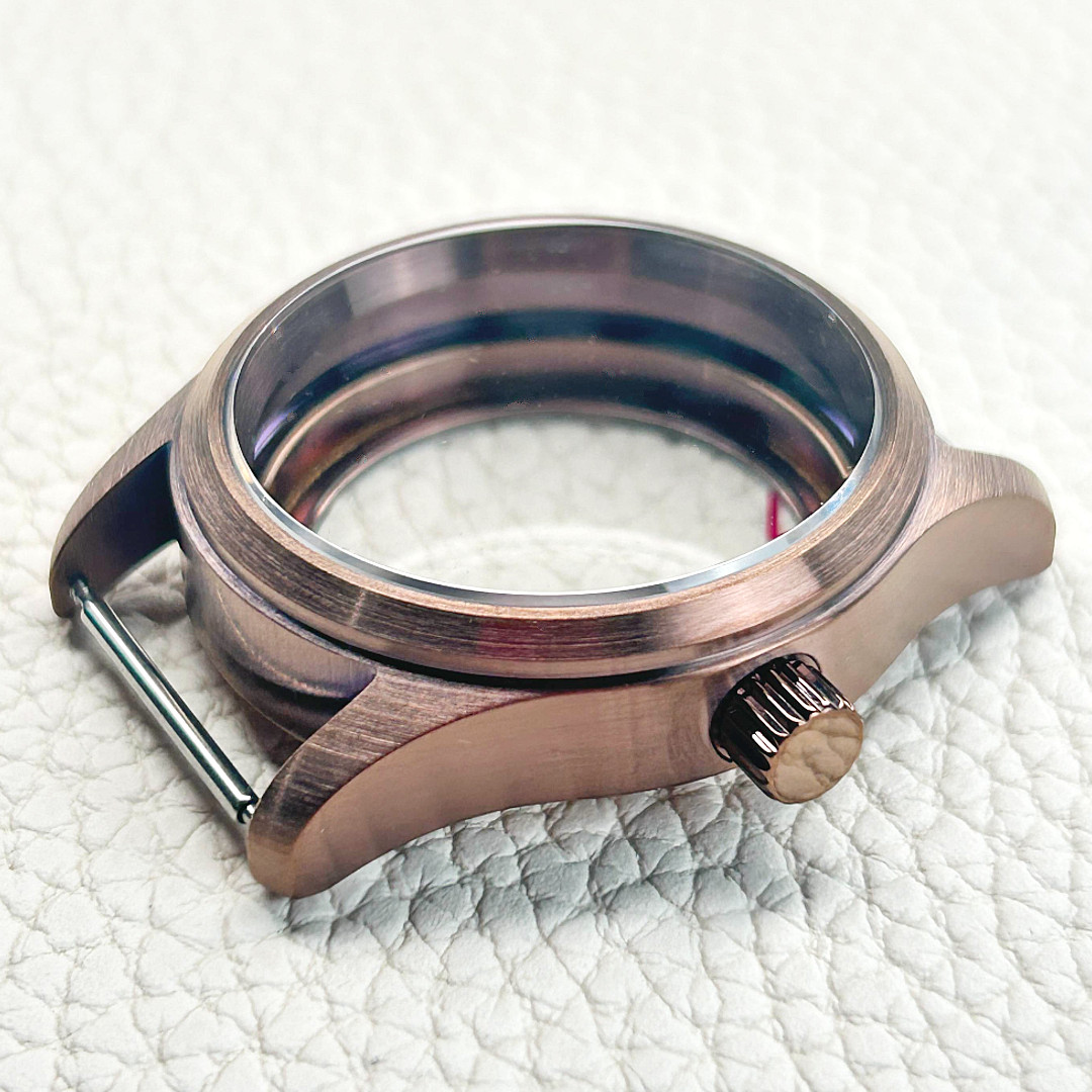 36MM Bronze Sapphire Glass Pilot Watch Case Fit Japan NH34 NH35 NH36