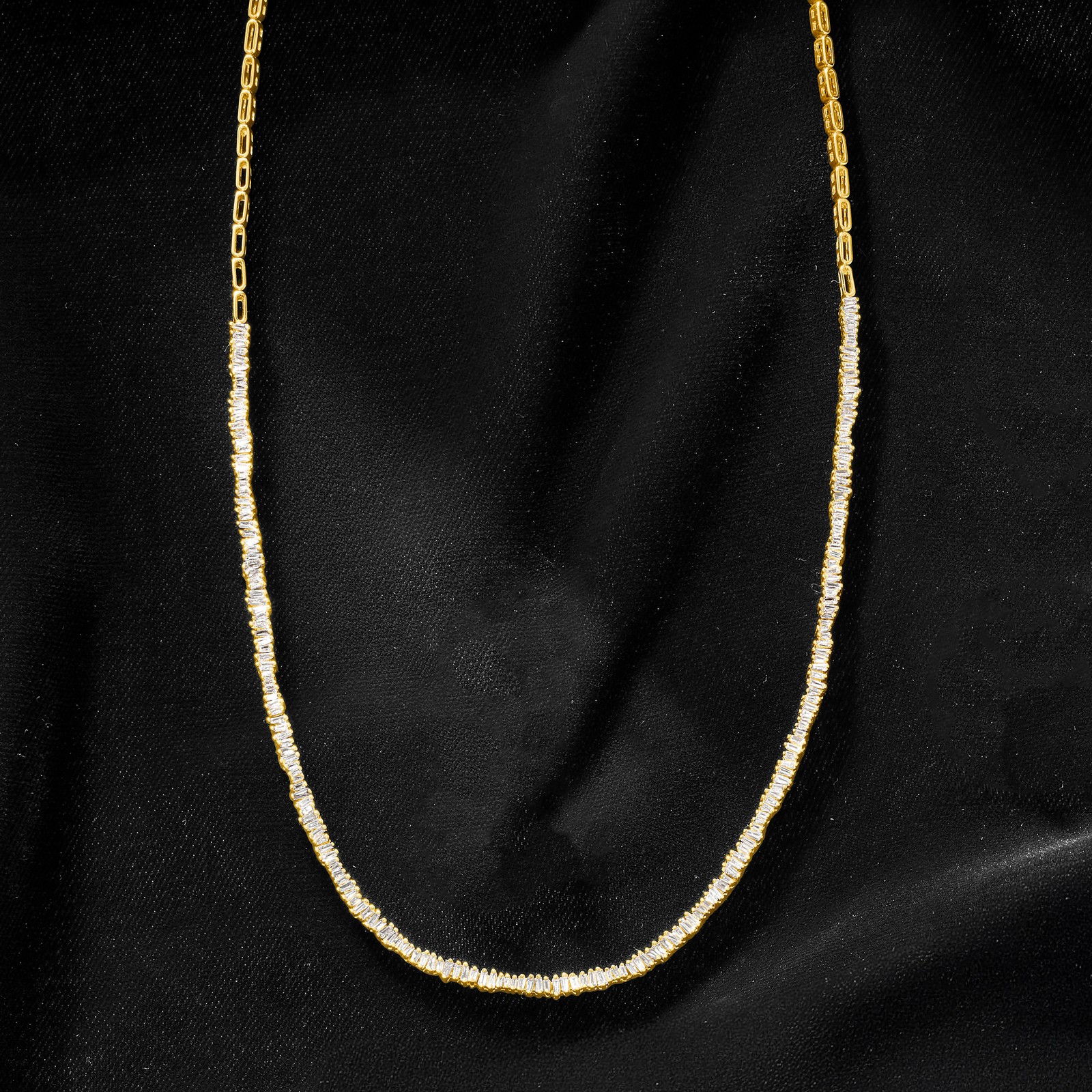 Ross-Simons 1.90 ct. t.w. Baguette Diamond Necklace in 14kt Yellow Gold