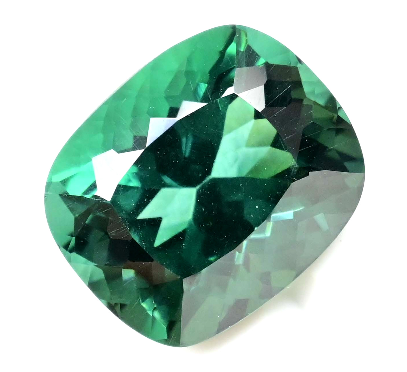 25.20 Ct Natural Green Tourmaline Certified Stunning Cushion Cut Loose Gemstone