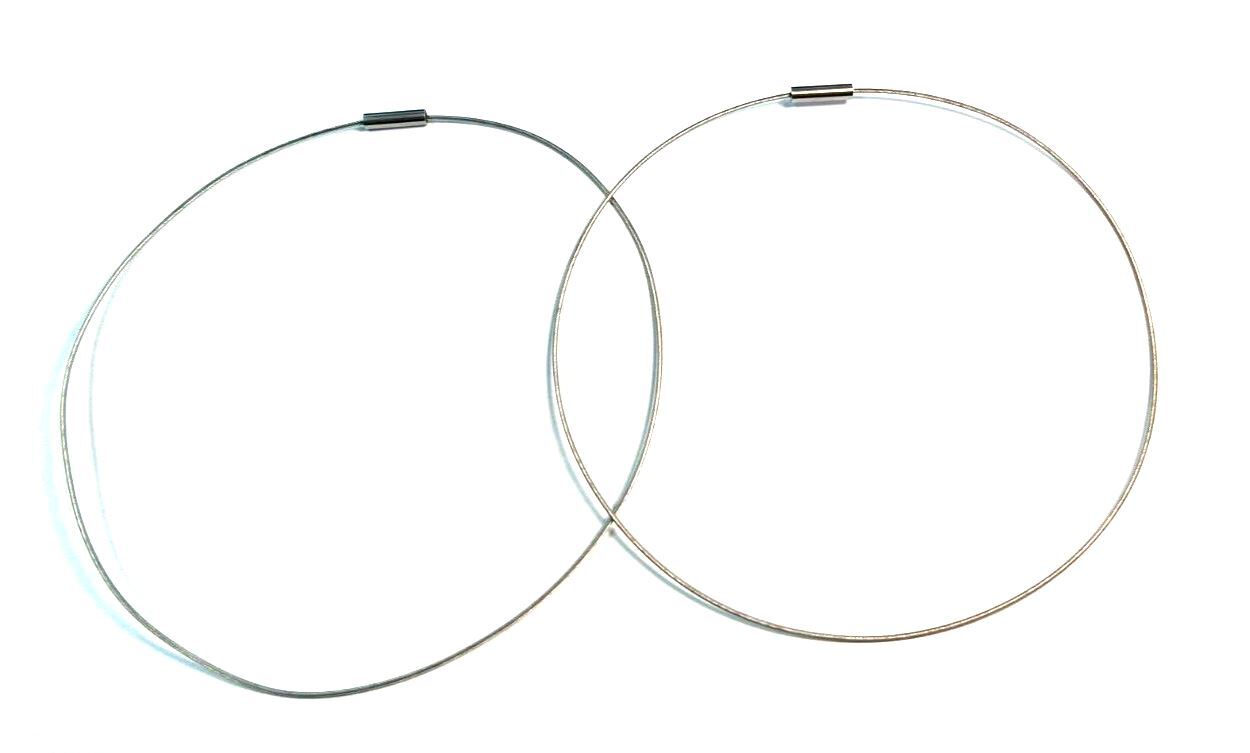 2X Magnetic Wire Neck Band 14 inch (35.5 cm) Plain Metal Color for Pendants