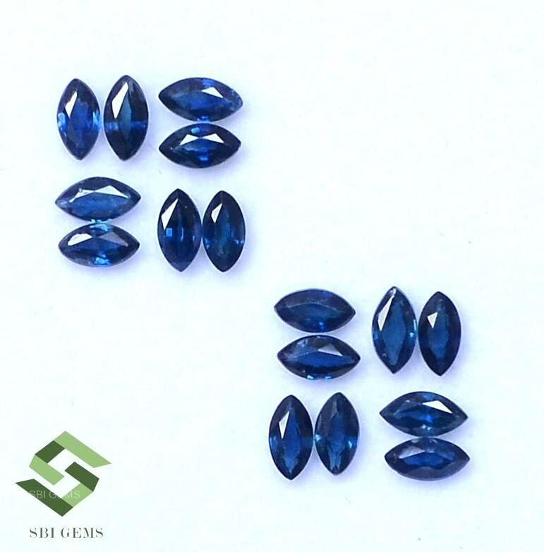 4x2x1.5 mm Natural Blue Sapphire Marquise Cut Lot 15 Pcs 1.87 Cts Loose Gemstone