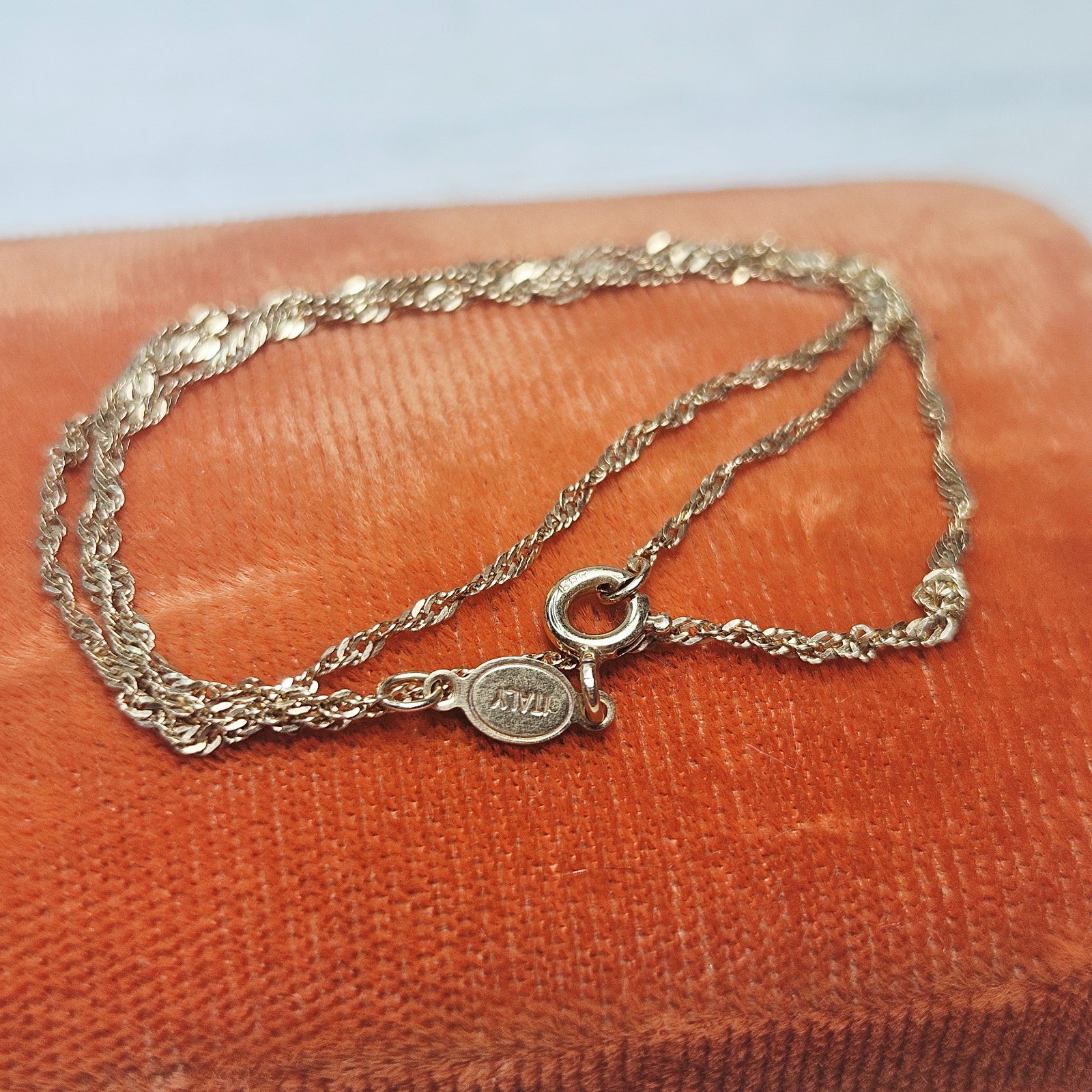14k 585 Yellow Gold Singapore 16″ Chain 1.2mm Necklace Italy 1.4gr