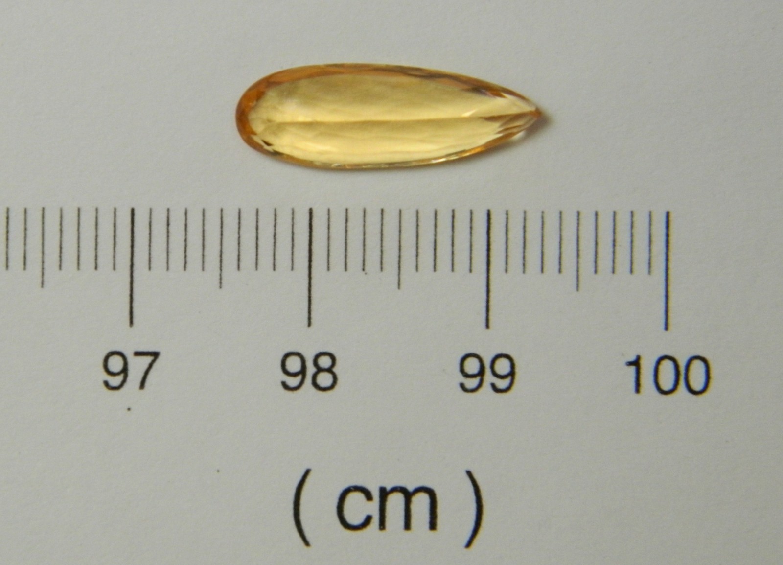 Imperial Topaz 3.38 Ct Clarity IF Pear Cut Natural Golden Brazil I021