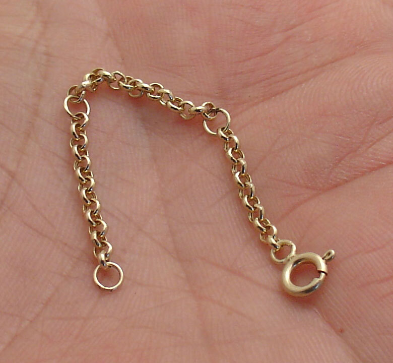 1 Inch Interval Rolo Cable Extender for Chain Necklace REAL 10K Yellow Gold