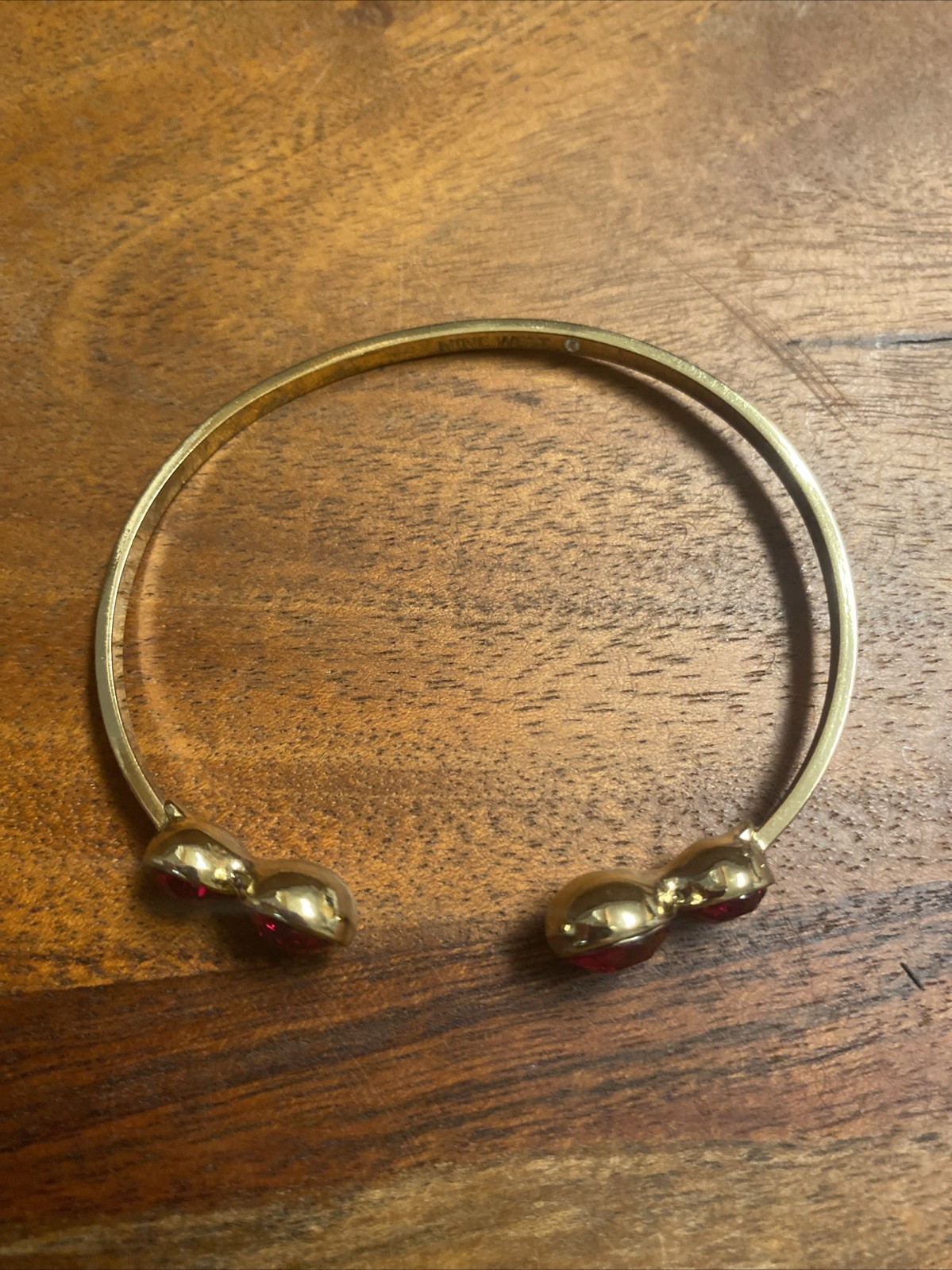 Red Gem Bracelet Gold Tone
