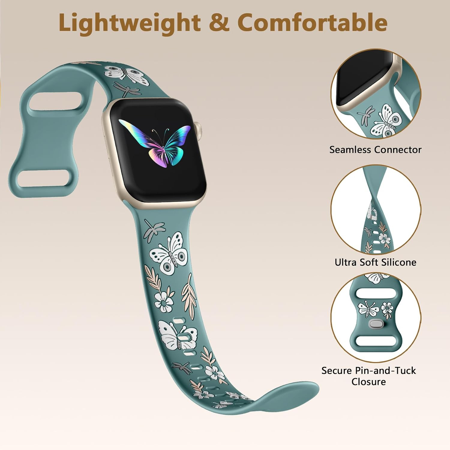 Floral Band Compatible with Apple Watch Band for Women 40Mm 38Mm 41Mm 42Mm 44Mm