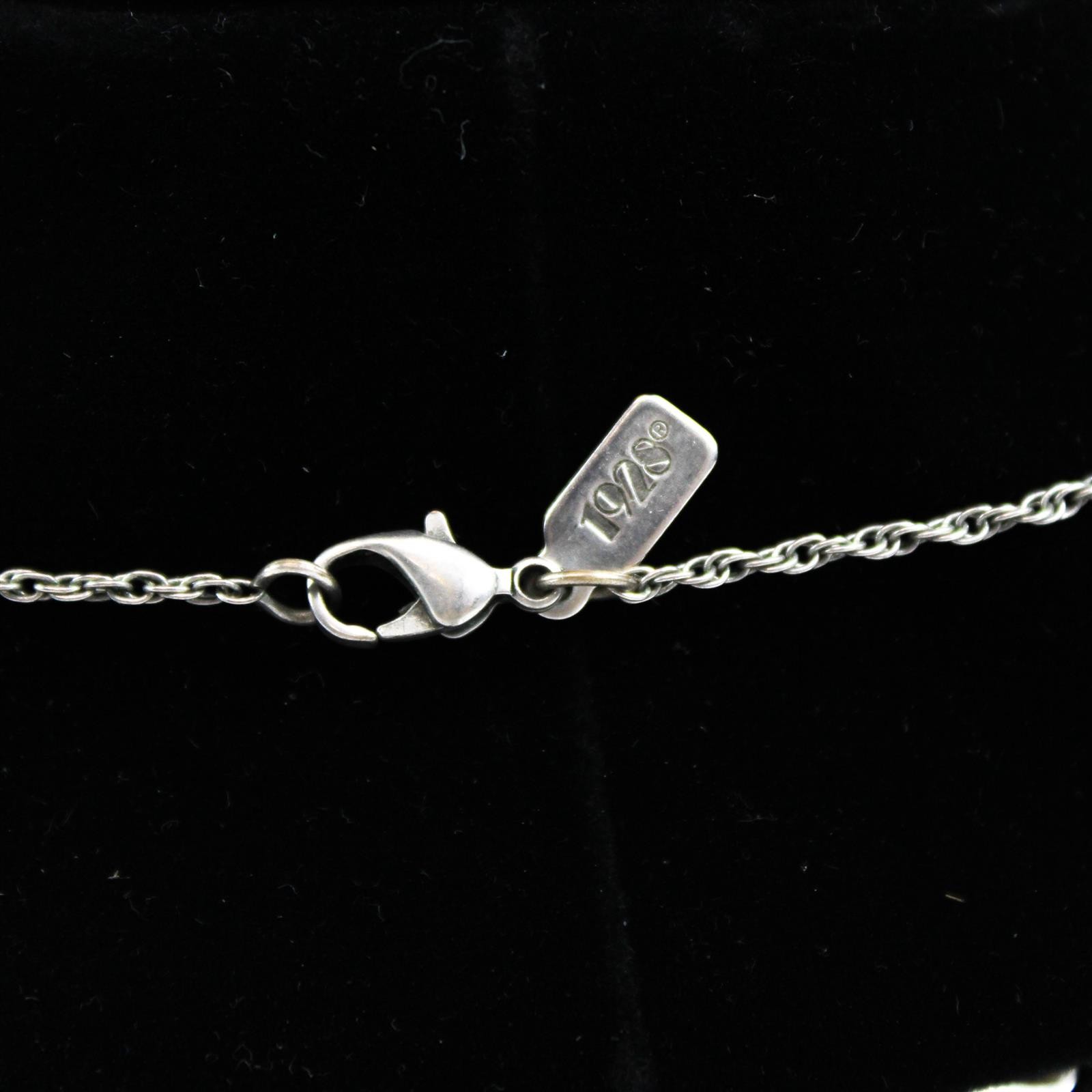 Vintage Silver-Tone Fashion Necklace with Stones, 1928 Brand