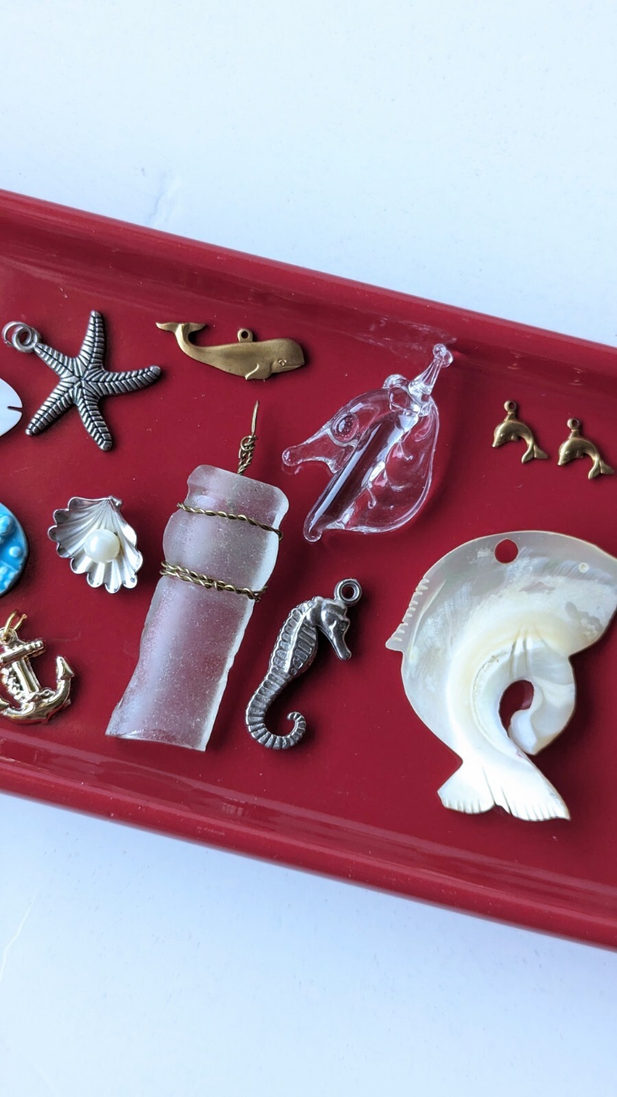 Mixed Lot Of 28 Beach Nautical Sea Ocean Gold Silver Tone Charm Pendant Findings