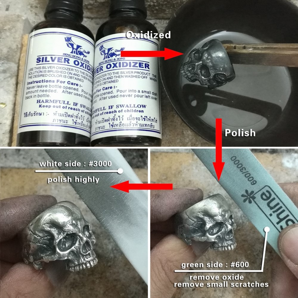 925 Sterling Silver Details Skull Ring Biker Punk Jewelry TA135A US Size 7~14 EZ