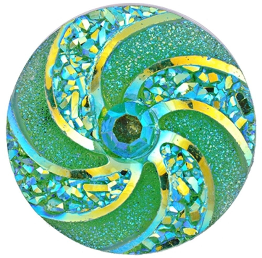 Pinwheel Resin 18mm Snap Button Jewelry Ginger Charm Black Yellow Green Red Teal