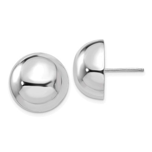 ZARD Button Dome Stud Earrings in Silver