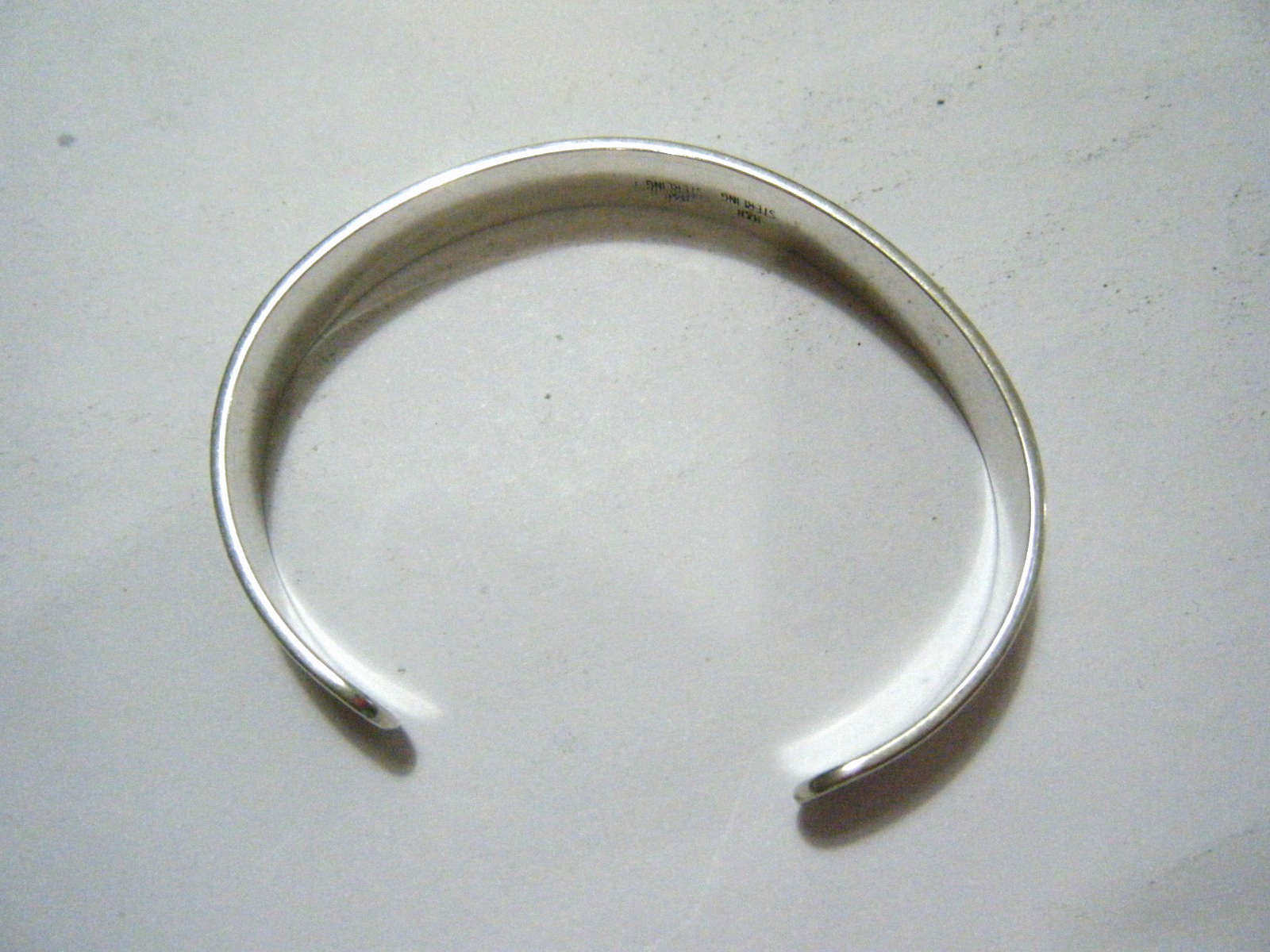 6.5″ Vintage H&H Solid Sterling Silver ( WHOA ) Cuff Bracelet 8mm Wide