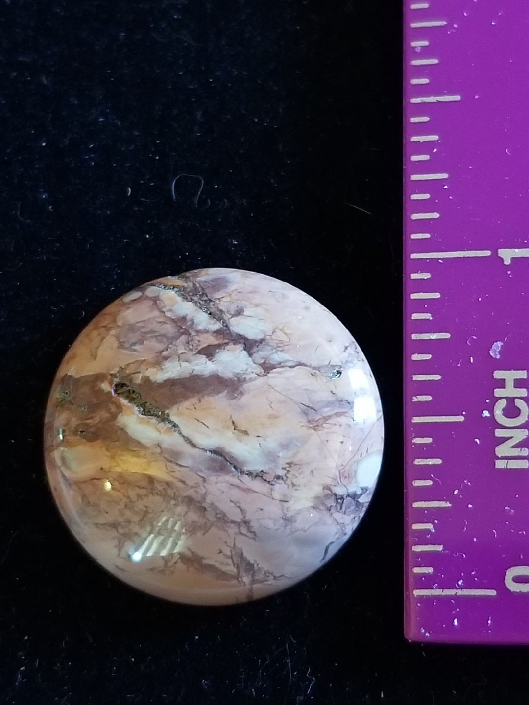 Charming Unique Natural Brown Rhyolite Round Cab Cabochon 26*7mm A705