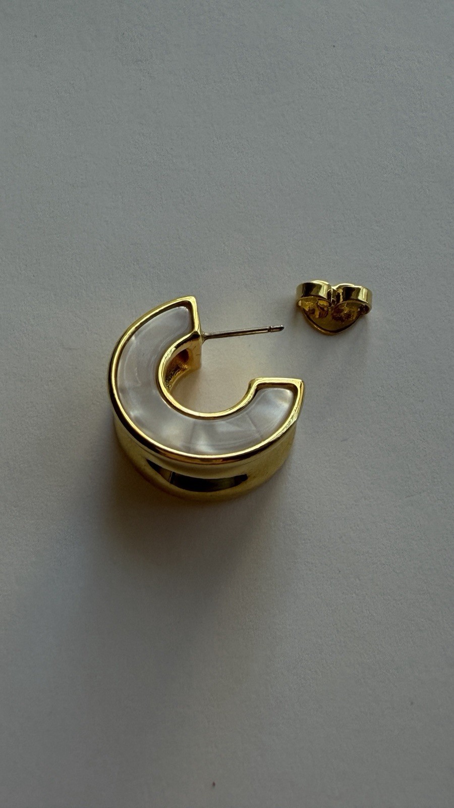 kate spade new york Gold Tone/cream multi Hoop Earrings