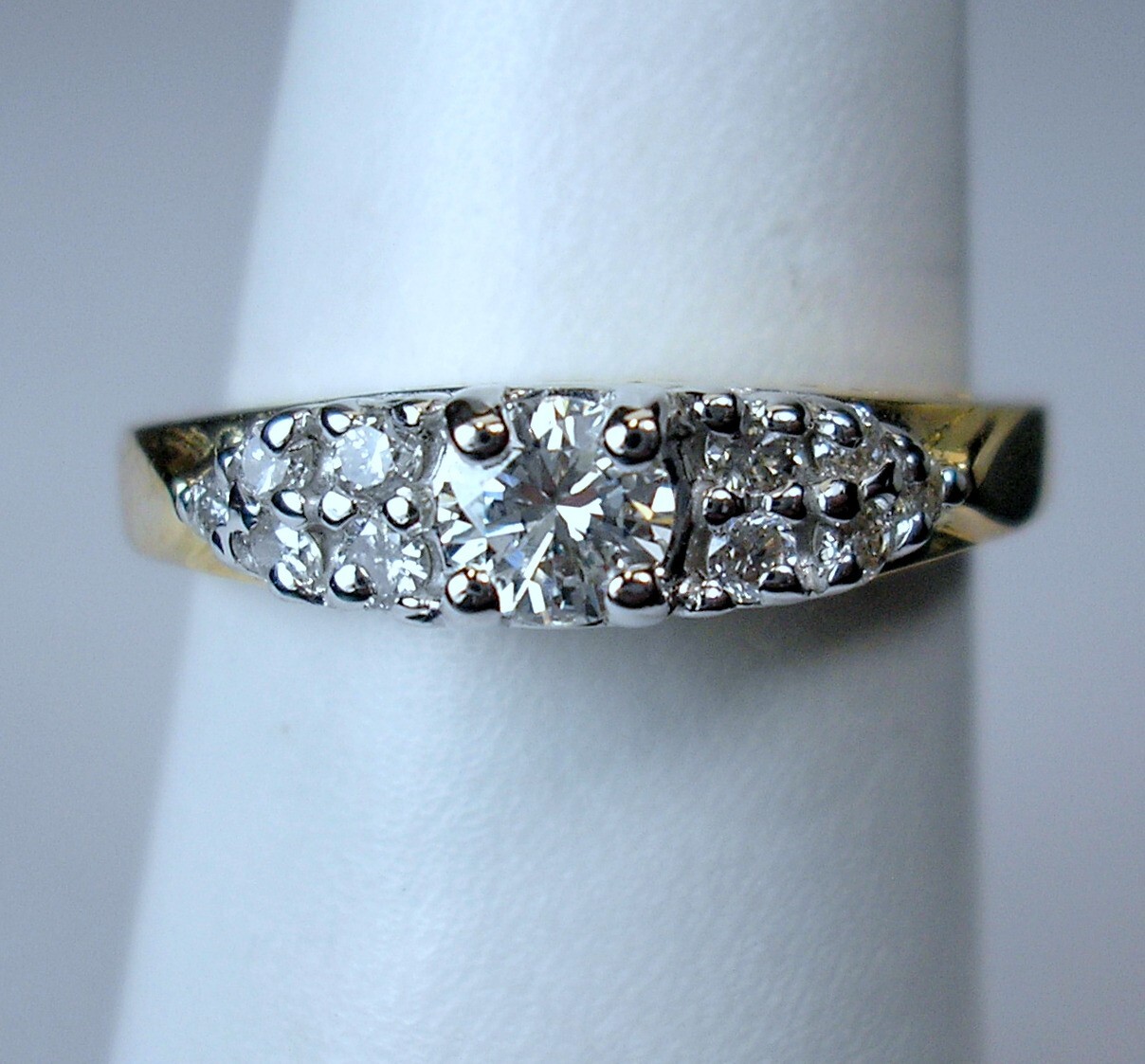 0.24 ct Round 0.43 cttw Natural Diamonds 14K Two-Tone Gold Ring Was $1,395 Video