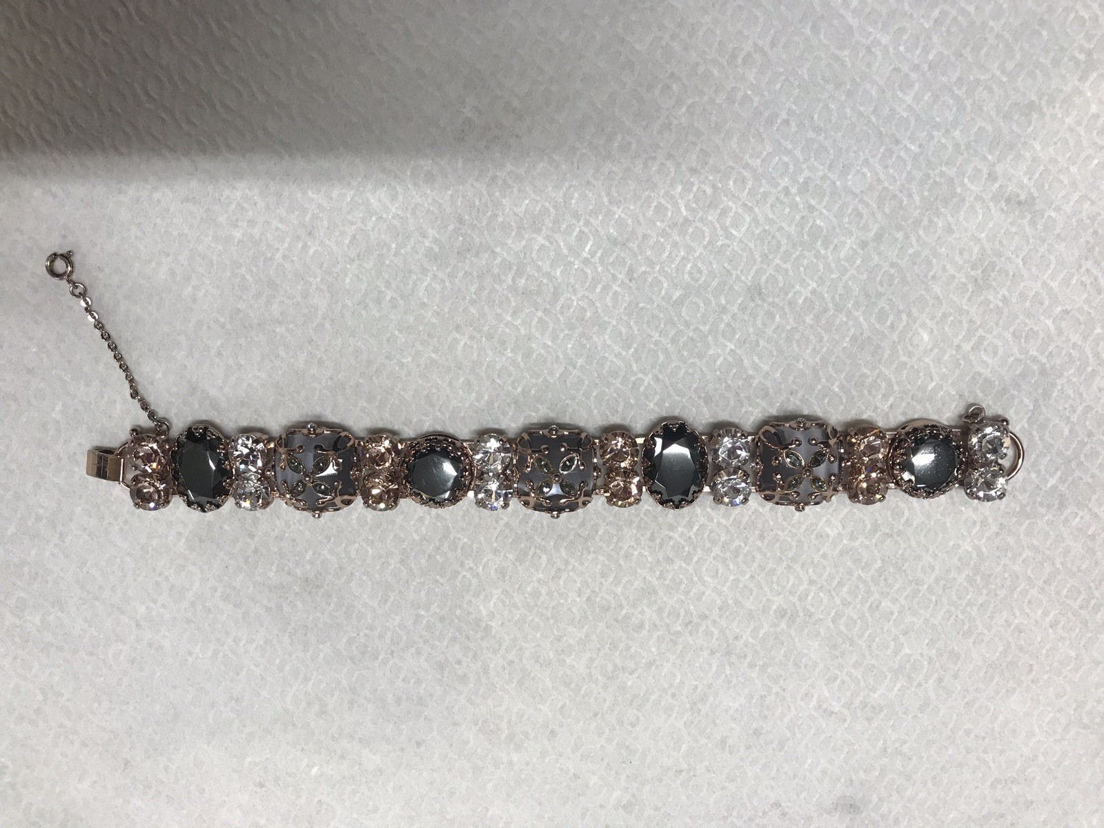 Sorrelli Swarovski Crystal Rose Gold-tone Neutral Blush Bracelet One-of-a-kind!