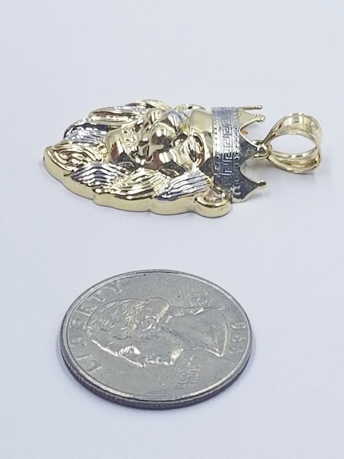 10k Gold Crown Lion Head Charm Diamond Cut 2.5mm 18″ 20″ – 26″ Rope Chain