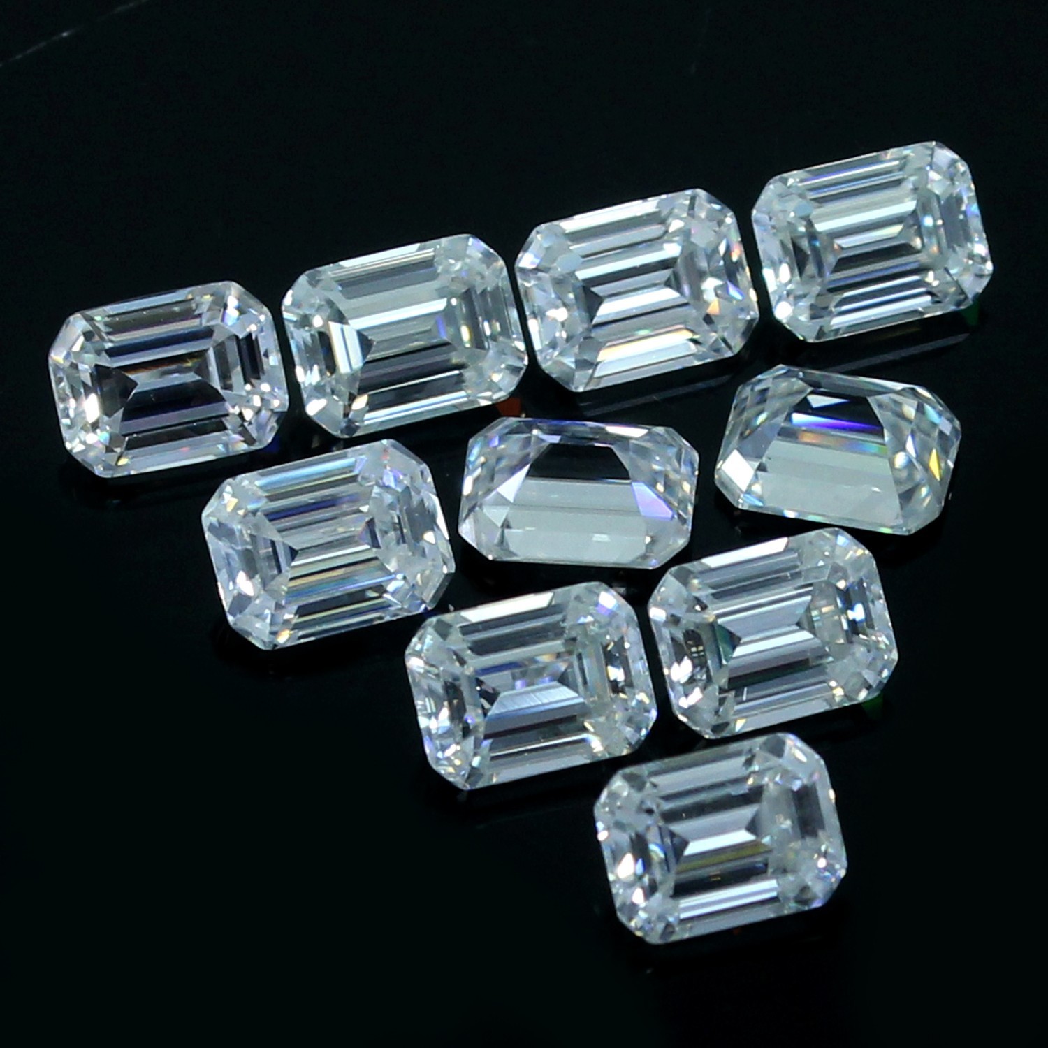 Natural 3 Ct Certified DE Color VVS1 White 2.5×5 MM Emerald Diamond 10 Pcs Lot