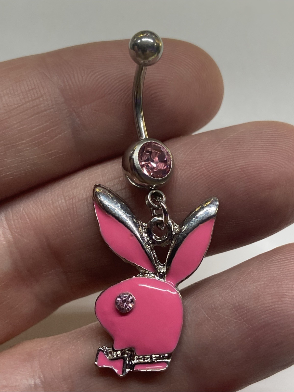 PLAYBOY BELLY BUTTON RING PINK.