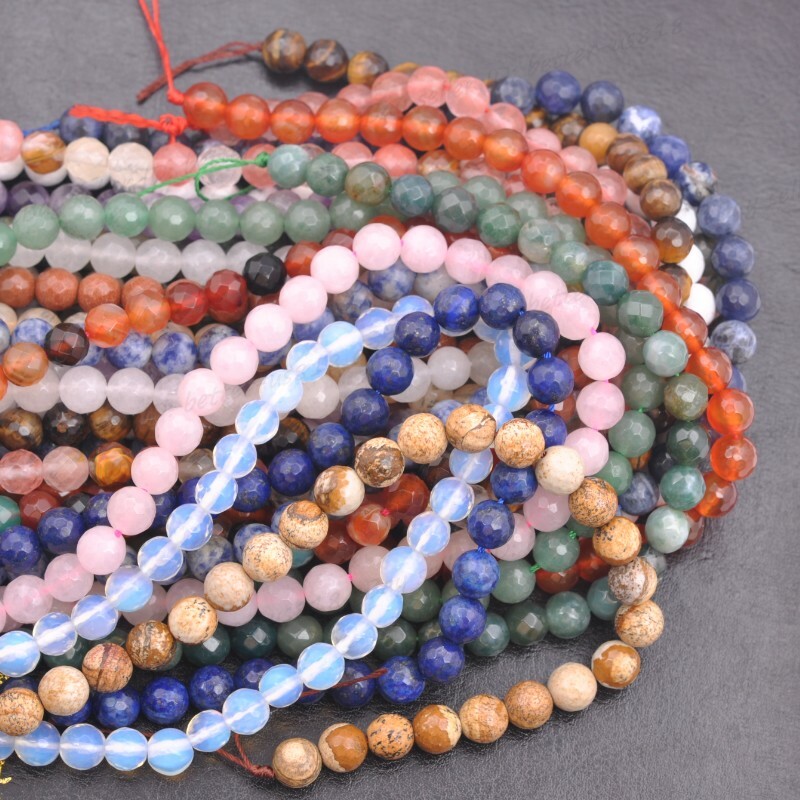 Wholesale Natural Gem Surface Round spaced Loose Beads 4mm 6mm 8mm 10mm