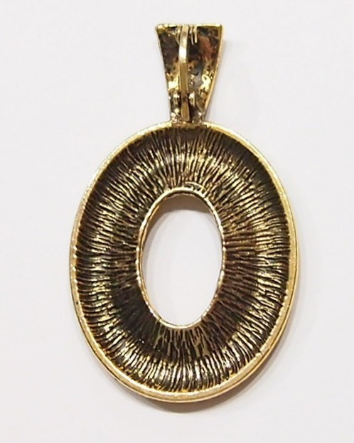 4 of 25x18mm Antique Gold Art Deco w/ Enhancer Bail Pendant Settings 53x31mm