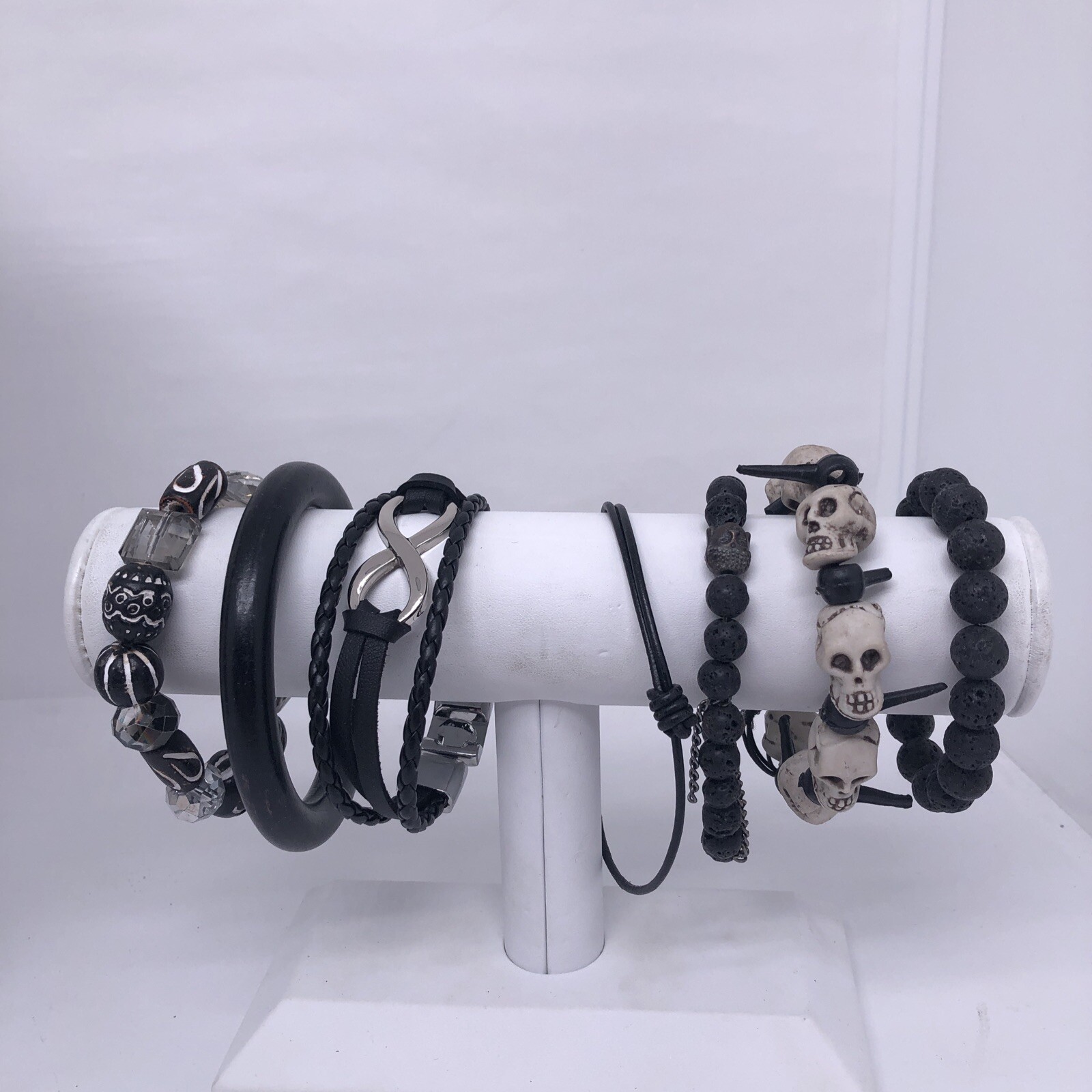 Emo Gothic Black Jewelry Lot Bracelets Necklace Skulls