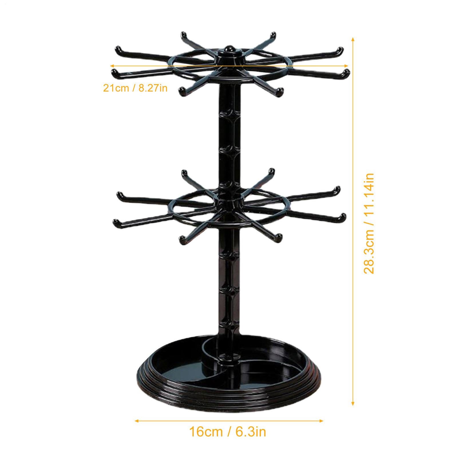 Two Layer Countertop Rotation Display Rack Bracelet Necklace Keyring StorageRack