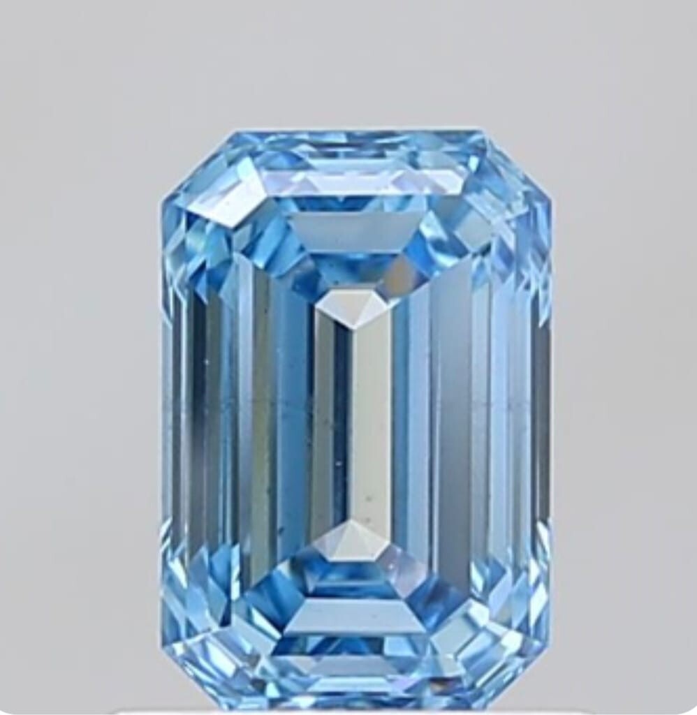 Lab Grown 1.00ct FANCY VIVID BLUE VS2 Clarity STONE IGI Certified CVD DIAMOND