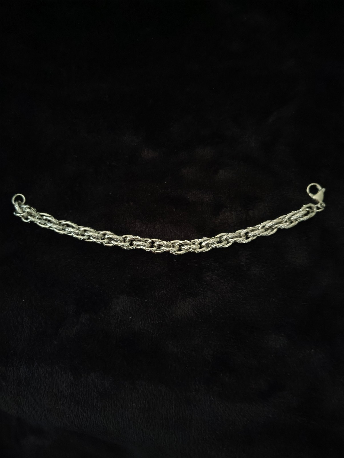 STAINLESS STEEL Silver Rope Bracelet, Lobster Clasp Closure. MADE IN THE USA.