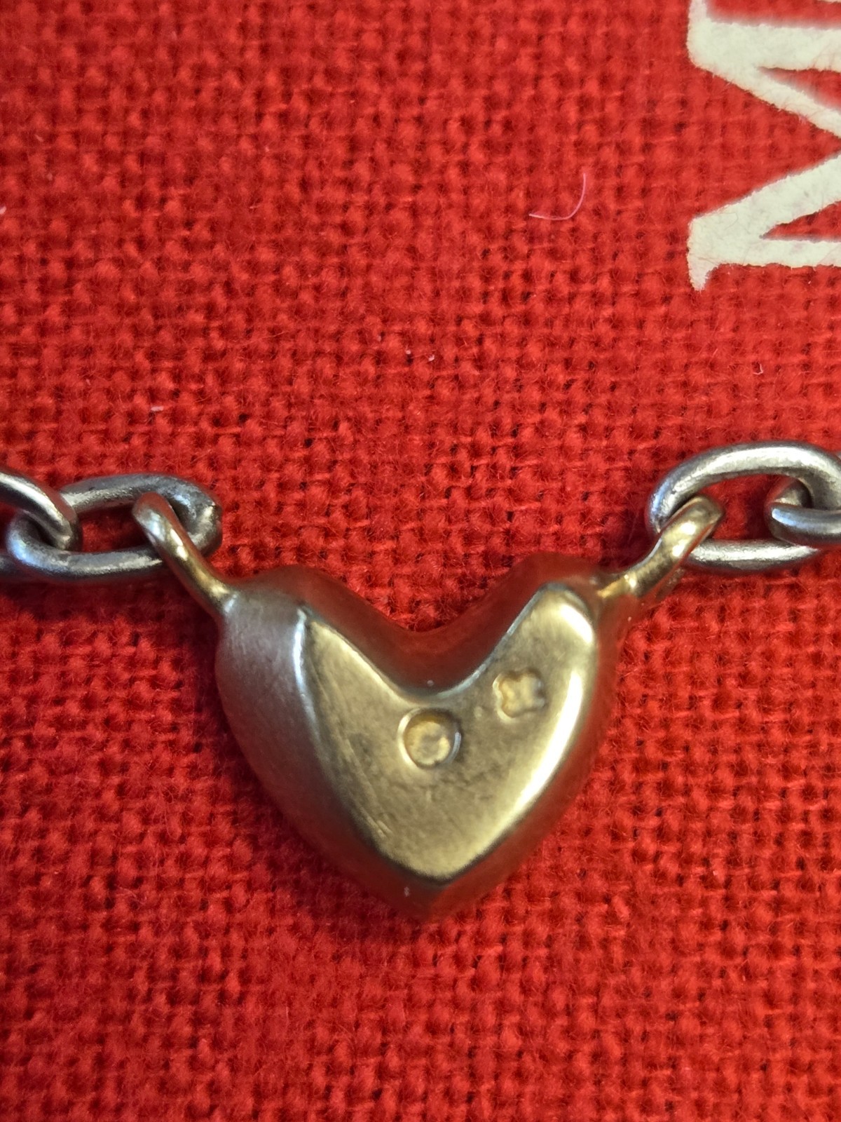 Vintage Me & Ro 16″ Necklace w/ 10K Gold Heart and Sterling Silver Chain