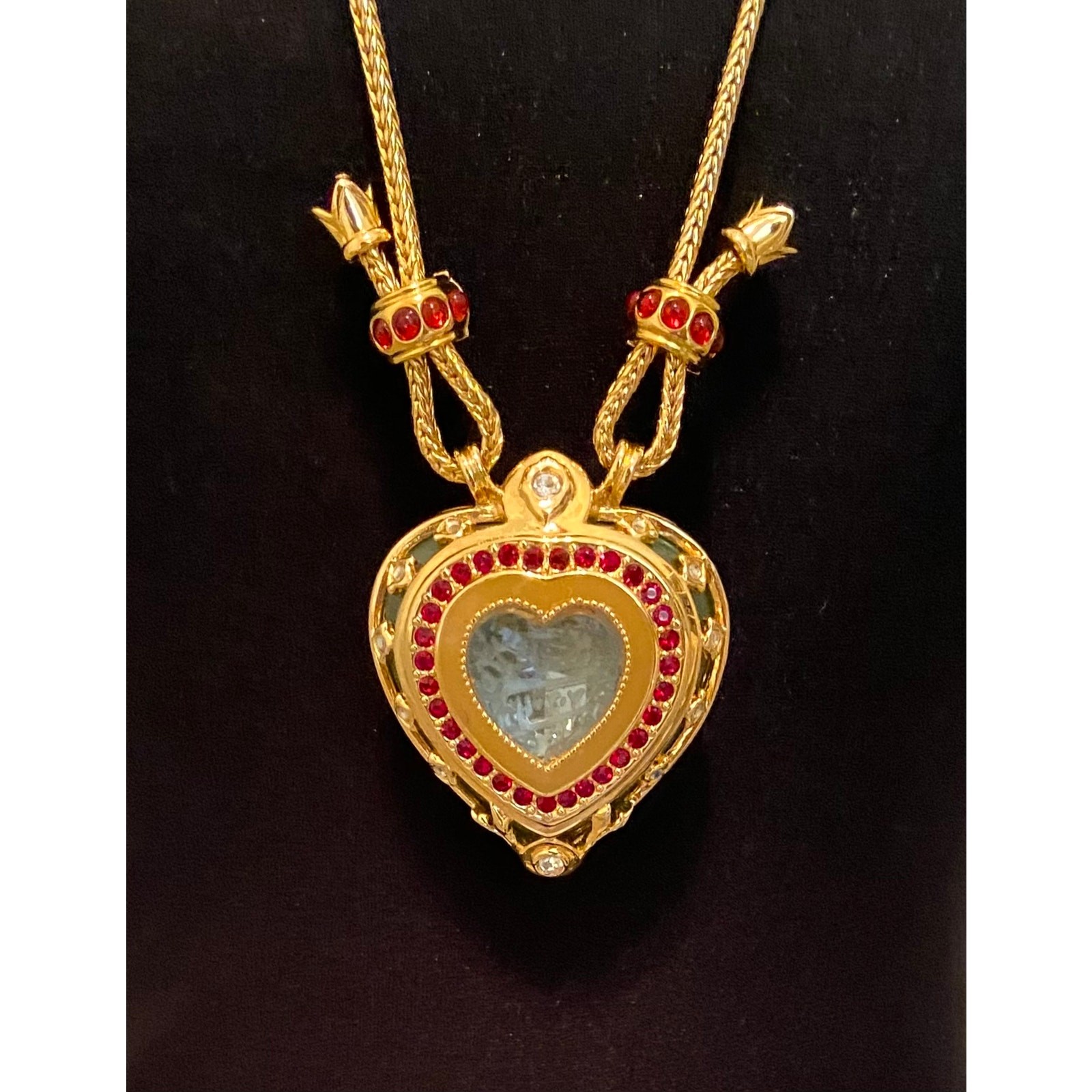 Elizabeth Taylor Avon Shah Jehan Taj Mahal Heart Necklace Vintage 1993