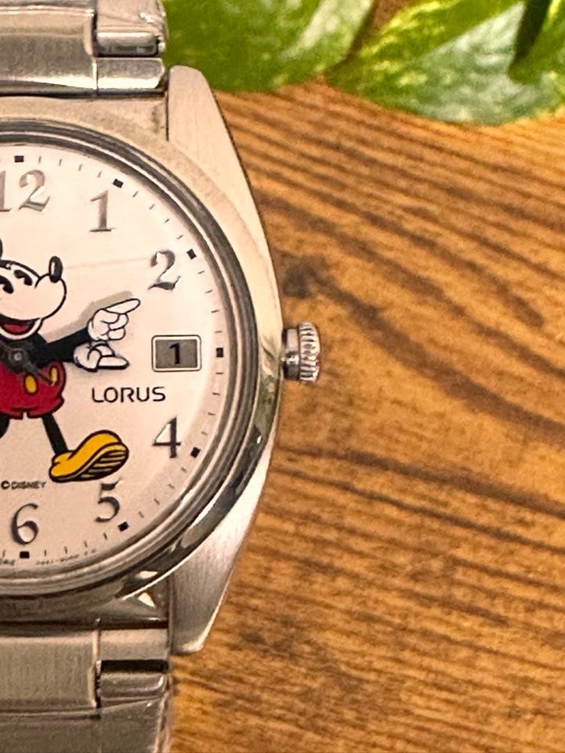 Mickey Mouse Wristwatch White/Silver Analog Mechanical from Japan Automatic