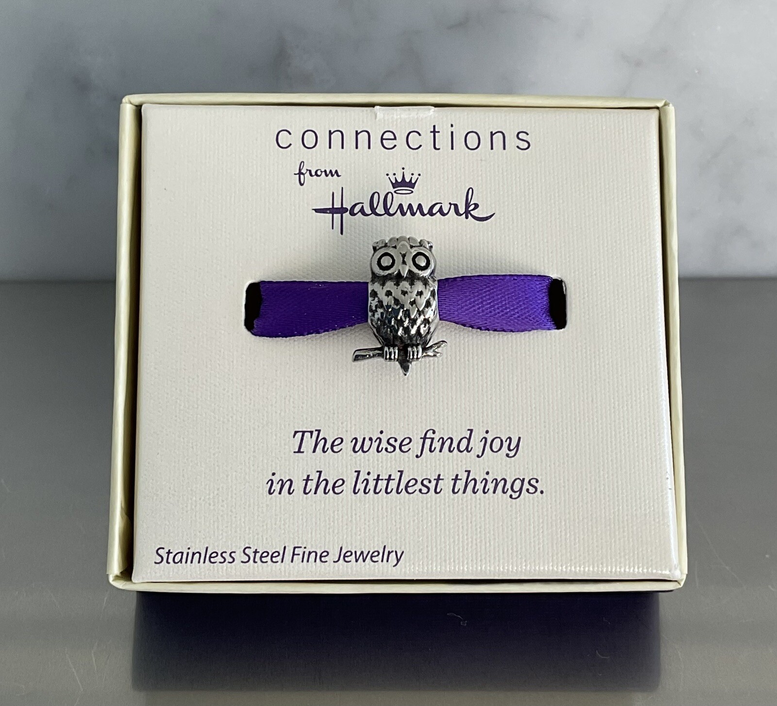Connections from Hallmark Stainless Steel Owl Charm, Bead, Jewelry, Crafts NIB