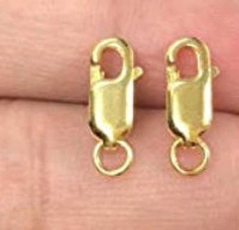 14K Solid Gold Oval Lobster Claw Clasp 14K Gold Findings Bracelet Necklaces