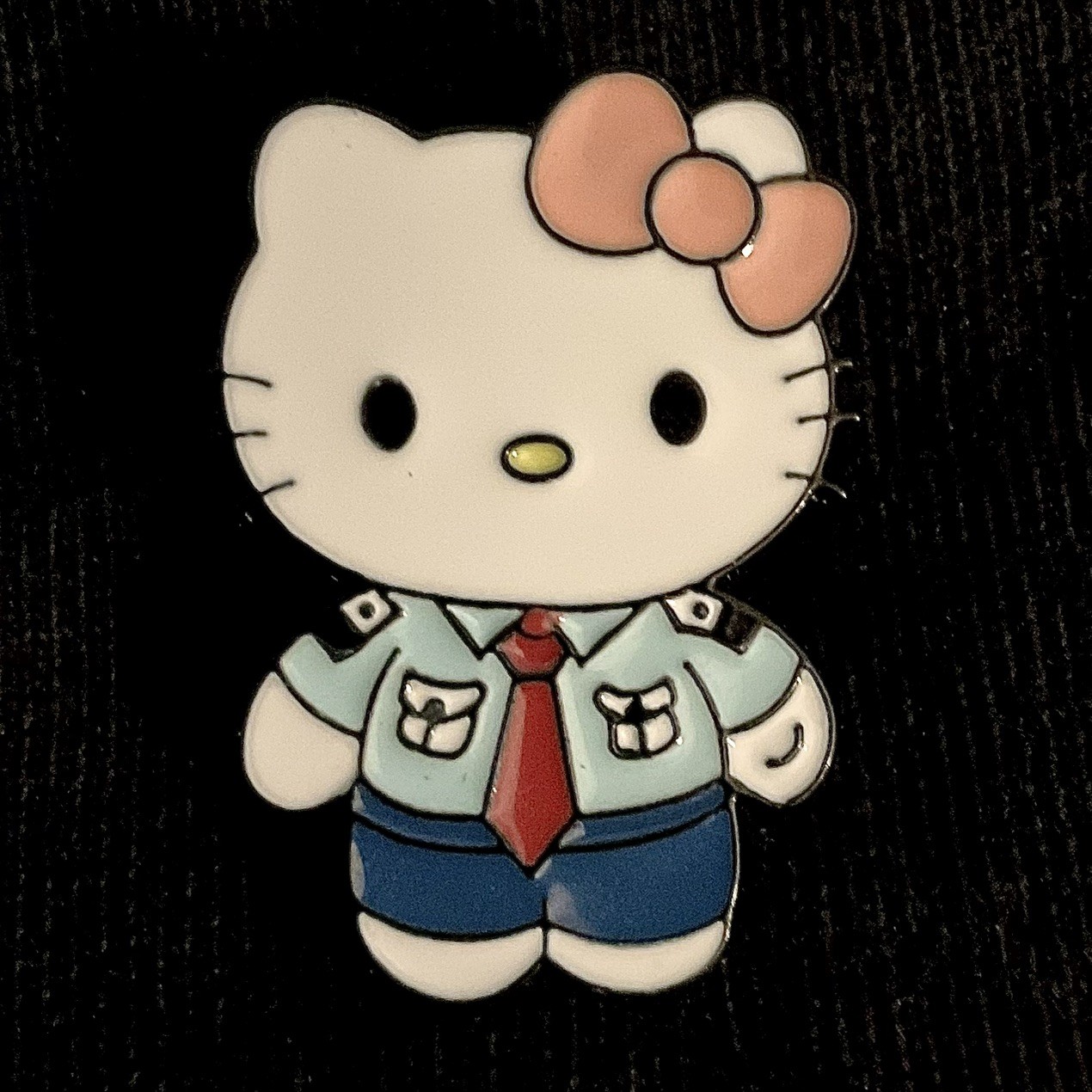 Policeman W/ Red Tie, Hello Kitty, Sanrio, Enamel, Zinc, Alloy, Pin, Brooch.
